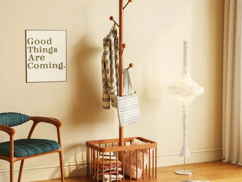  挂衣架 衣帽架 落地衣架 服饰 摆件3d模型 