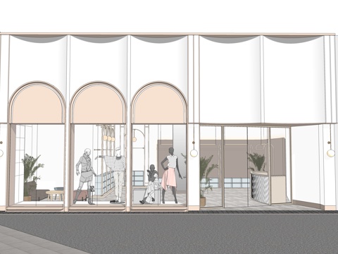 现代年轻时尚潮流su模型