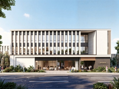  现代工业厂房 现代产业园 多层办公 厂房 产 产业园 办公楼su模型su模型 