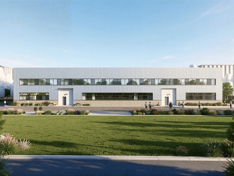  现代工业厂房 现代产业园 多层办公 厂房 产 产业园 办公楼su模型 