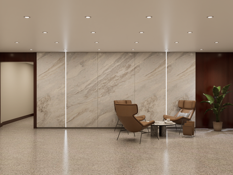 现代办公前厅 办公大堂su模型