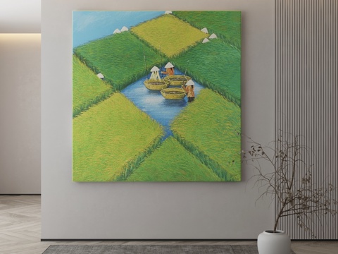  现代简约抽象挂画3d模型 