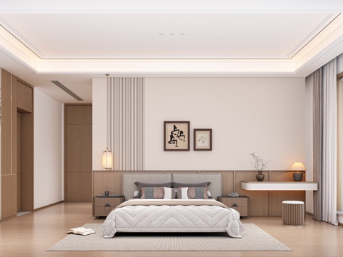 现代轻奢卧室3d模型