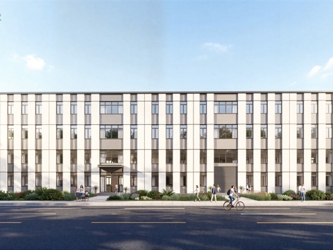  现代工业厂房 现代产业园 多层办公 厂房 产 产业园 办公楼su模型su模型 