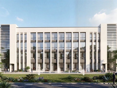  现代工业厂房 现代产业园 多层办公 厂房 产 产业园 办公楼su模型 