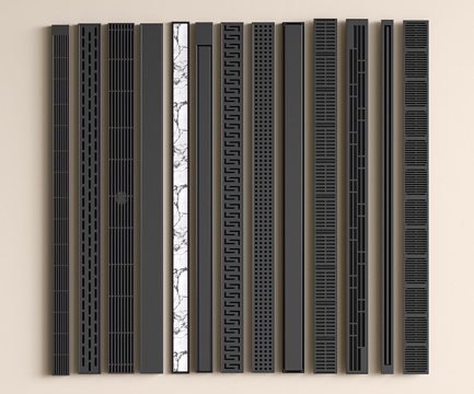  现代条形地漏 不锈钢地漏 防臭排水口 金属地漏 卫生间地漏3d模型 