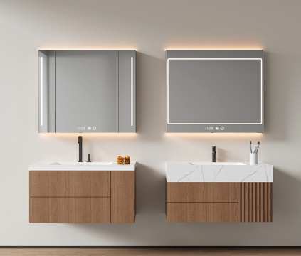  现代悬空浴室柜 洗手台 卫浴柜 洗手池su模型 