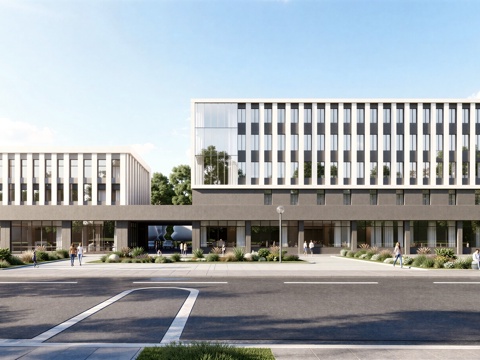  现代工业厂房 现代产业园 多层办公 厂房 产 产业园 办公楼su模型 