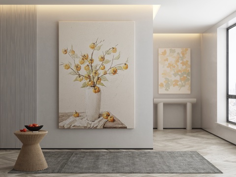  现代简约抽象挂画3d模型 