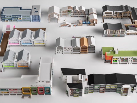 现代幼儿园建筑su模型su模型