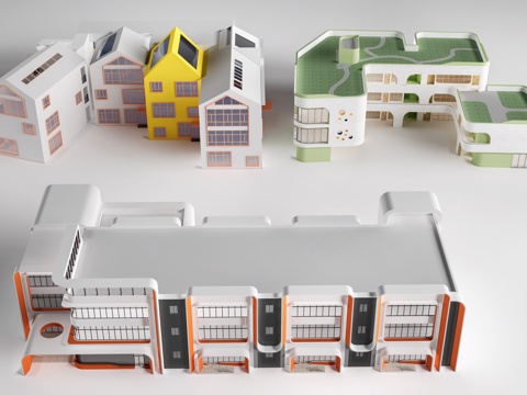 现代幼儿园建筑su模型