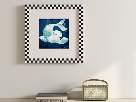  现代，简约，儿童，挂画3d模型 