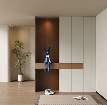 现代入户玄关鞋柜 隔断柜 玄关柜su模型