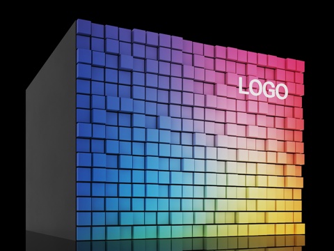 现代背景墙 异形景墙 打卡墙 渐变背景墙 公司形象墙 美陈背su模型