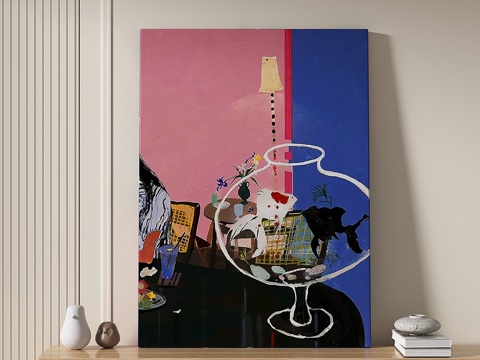  现代，田园风，奶油，抽象，装饰画3d模型 