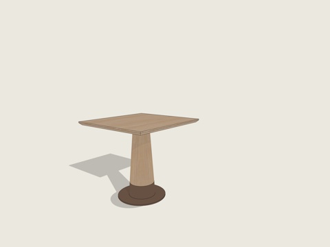  现代原木金属小方桌餐饮系列su模型 