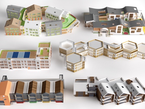 现代幼儿园建筑su模型su模型
