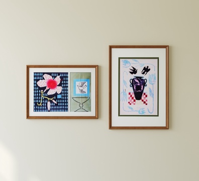 现代中古挂画 抽象挂画su模型