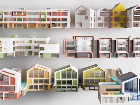 现代幼儿园建筑su模型su模型
