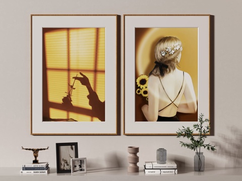  现代简约抽象挂画3d模型 