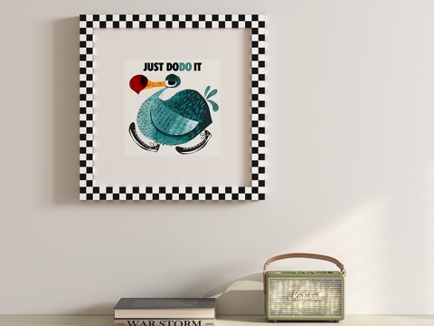  现代，简约，儿童，挂画3d模型 