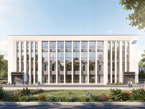  现代工业厂房 现代产业园 多层办公 厂房 产 产业园 办公楼su模型 