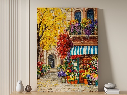  现代，田园风，奶油，抽象，装饰画3d模型 