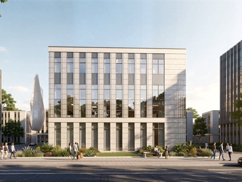  现代工业厂房 现代产业园 多层办公 厂房 产 产业园 办公楼su模型 