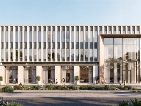  现代工业厂房 现代产业园 多层办公 厂房 产 产业园 办公楼su模型 