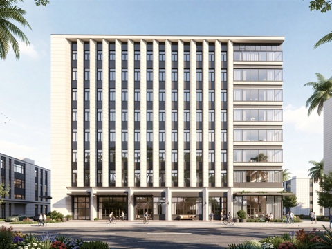  现代工业厂房 现代产业园 多层办公 厂房 产 产业园 办公楼su模型 