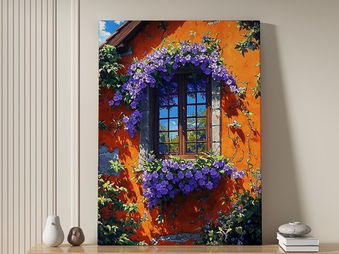  现代，田园风，奶油，抽象，装饰画3d模型 