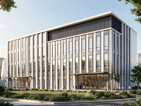  现代工业厂房 现代产业园 多层办公 厂房 产 产业园 办公楼su模型 