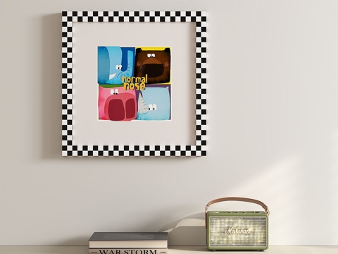  现代，简约，儿童，挂画3d模型 