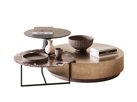 意式轻奢茶几su模型