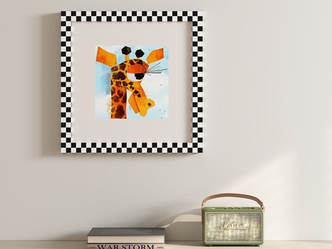  现代，简约，儿童，挂画3d模型 