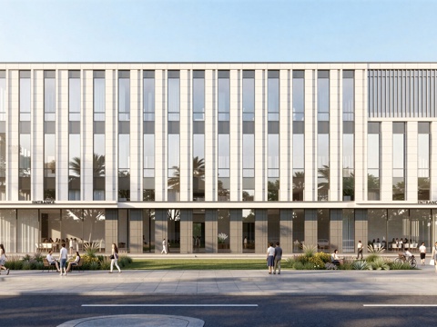  现代工业厂房 现代产业园 多层办公 厂房 产 产业园 办公楼su模型 