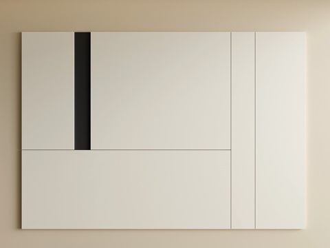 极简床头背景墙 现代卧室背景墙su模型