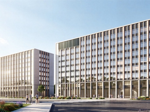  现代工业厂房 现代产业园 多层办公 厂房 产 产业园 办公楼su模型 