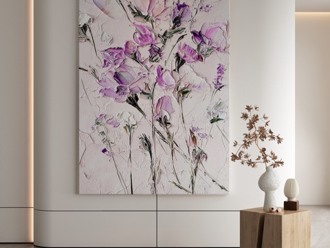  现代简约抽象挂画3d模型 