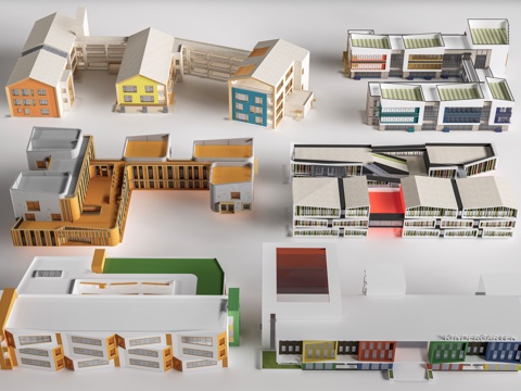 现代幼儿园建筑su模型