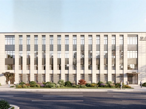  现代工业厂房 现代产业园 多层办公 厂房 产 产业园 办公楼su模型 