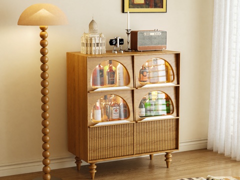  酒柜 边柜 储物柜 玄关柜 餐边柜 摆件 酒水 摆件3d模型 