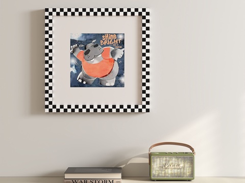  现代，简约，儿童，挂画3d模型 