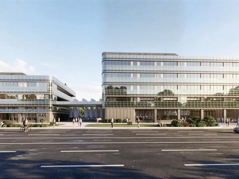  现代工业厂房 现代产业园 多层办公 厂房 产 产业园 办公楼su模型su模型 