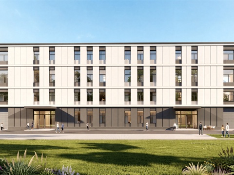  现代工业厂房 现代产业园 多层办公 厂房 产 产业园 办公楼su模型 