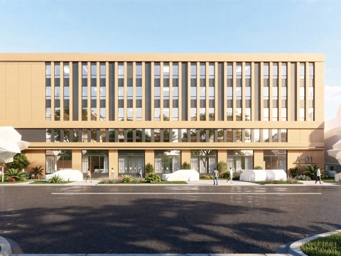  现代工业厂房 现代产业园 多层办公 厂房 产 产业园 办公楼su模型 