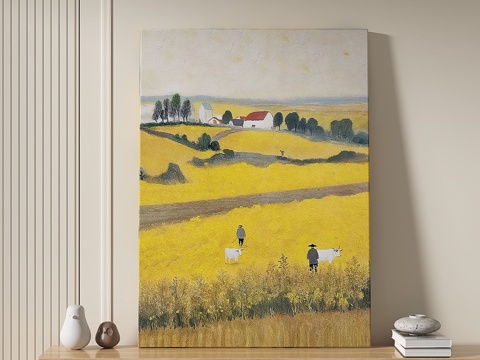  现代，田园风，奶油，抽象，装饰画3d模型 