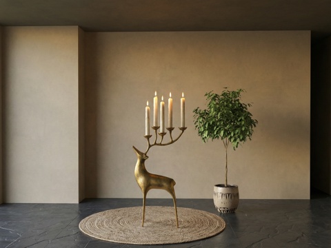 现代  新中式雕塑摆件su模型