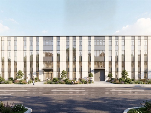  现代工业厂房 现代产业园 多层办公 厂房 产 产业园 办公楼su模型 