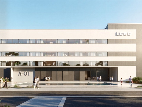  现代工业厂房 现代产业园 多层办公 厂房 产 产业园 办公楼su模型 